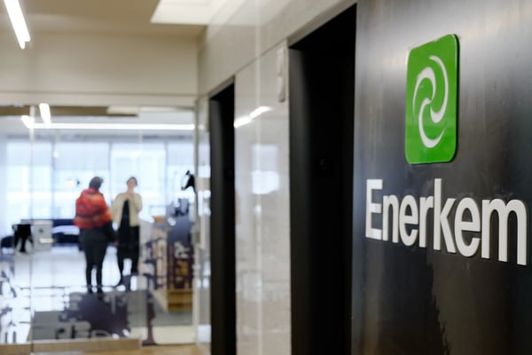 Enerkem logo on a wall