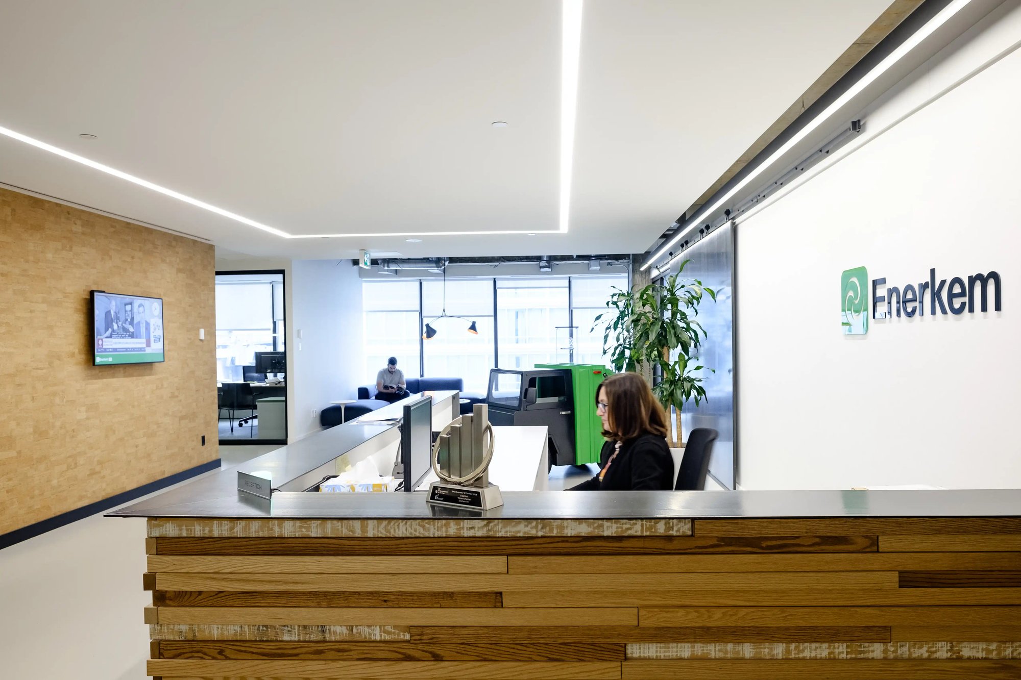 Enerkem office reception with hostess